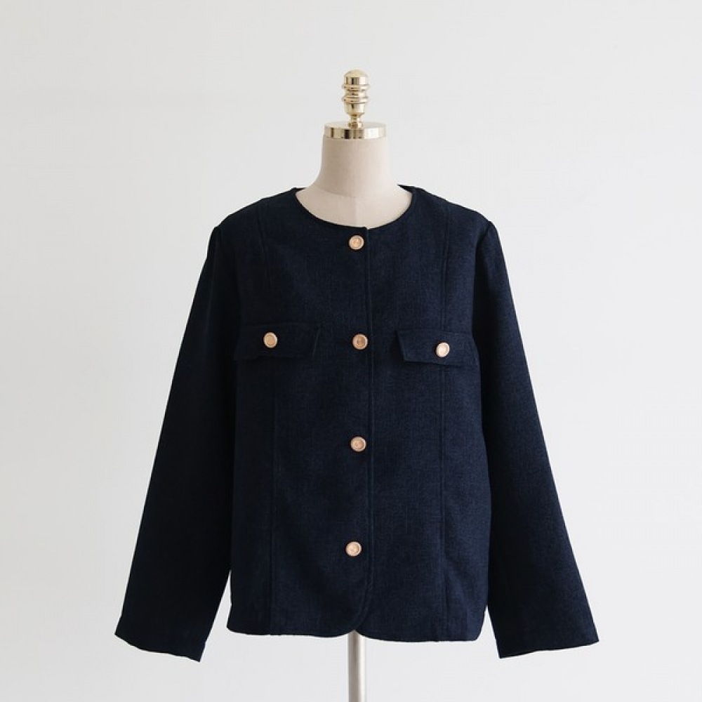 (Elysia) ヘイルツイードラウンドロングスリーブジャケット