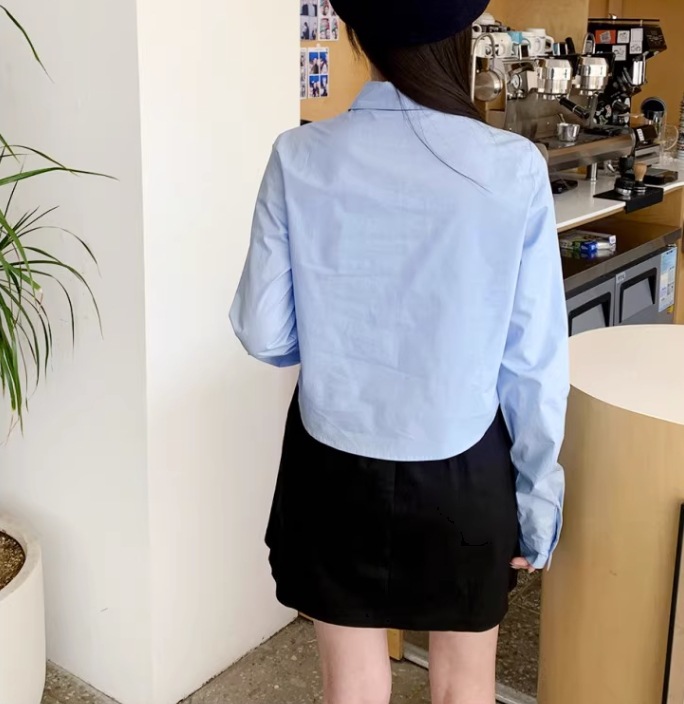 4色カラーシャツ レディース シャツ ブラウス ショート 長袖 Vネック 襟付き ワイド ストレート Iライン ポケット 前開き かわいい 大人可愛い きれいめ 4色カラーシャツ レディース シャツ ブラウス ショート 長袖 V