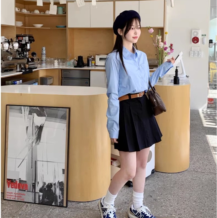4色カラーシャツ レディース シャツ ブラウス ショート 長袖 Vネック 襟付き ワイド ストレート Iライン ポケット 前開き かわいい 大人可愛い きれいめ 4色カラーシャツ レディース シャツ ブラウス ショート 長袖 V