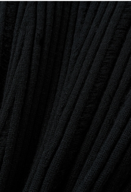 【SATUR】 NOVE DESTROYED 2WAY KNIT ZIP-UP : NEUTRAL BLACK