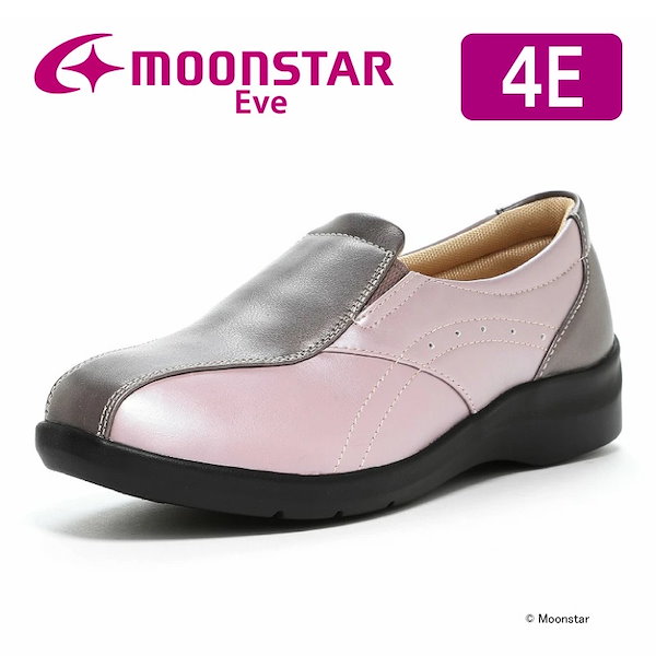 MOON STAR ムーンスター Eve イブ EVE 195 レディース 婦人 コンフォートシューズ 4E ヒモ靴 軽い 柔らかい 外側 ファスナー  チャック 靴紐 【予約中！】 - シューズ