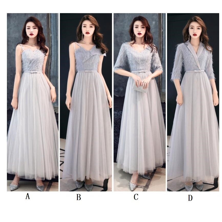 ブライズメイド ドレス ロングドレス 袖あり エレガント 花嫁の介添えドレス カラードレス aライン