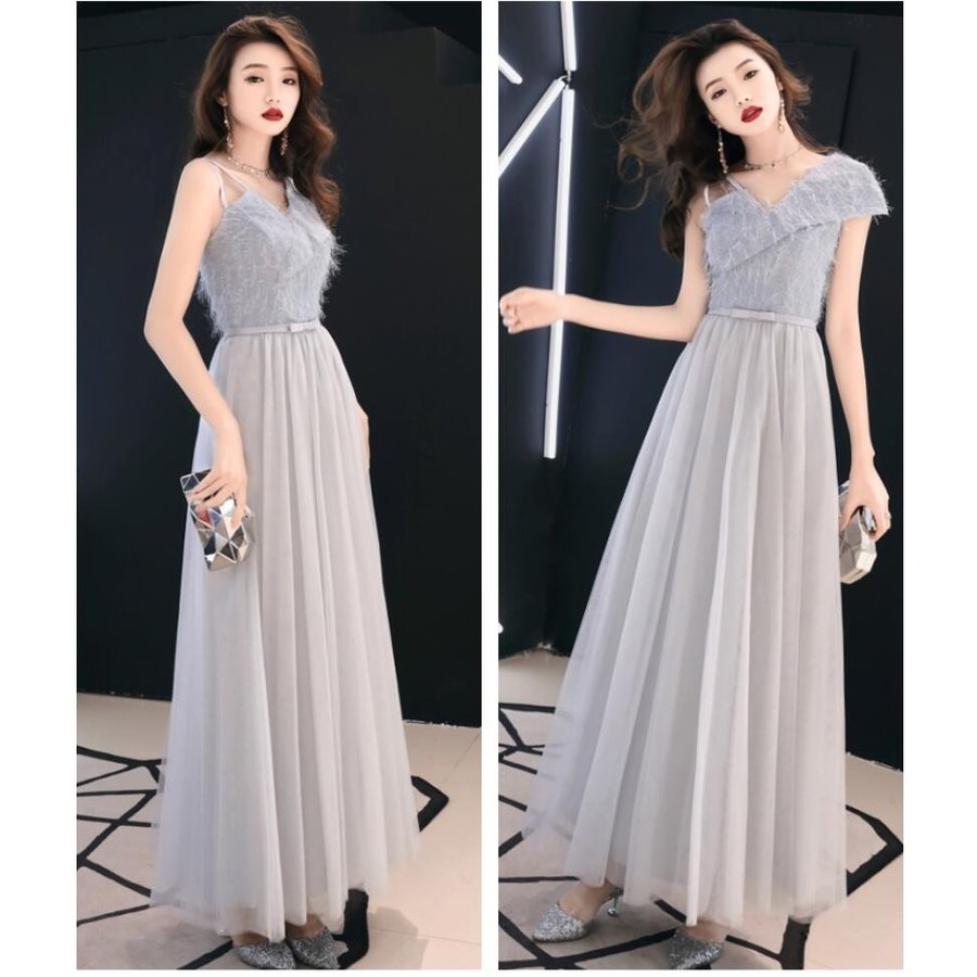 ブライズメイド ドレス ロングドレス 袖あり エレガント 花嫁の介添えドレス カラードレス aライン