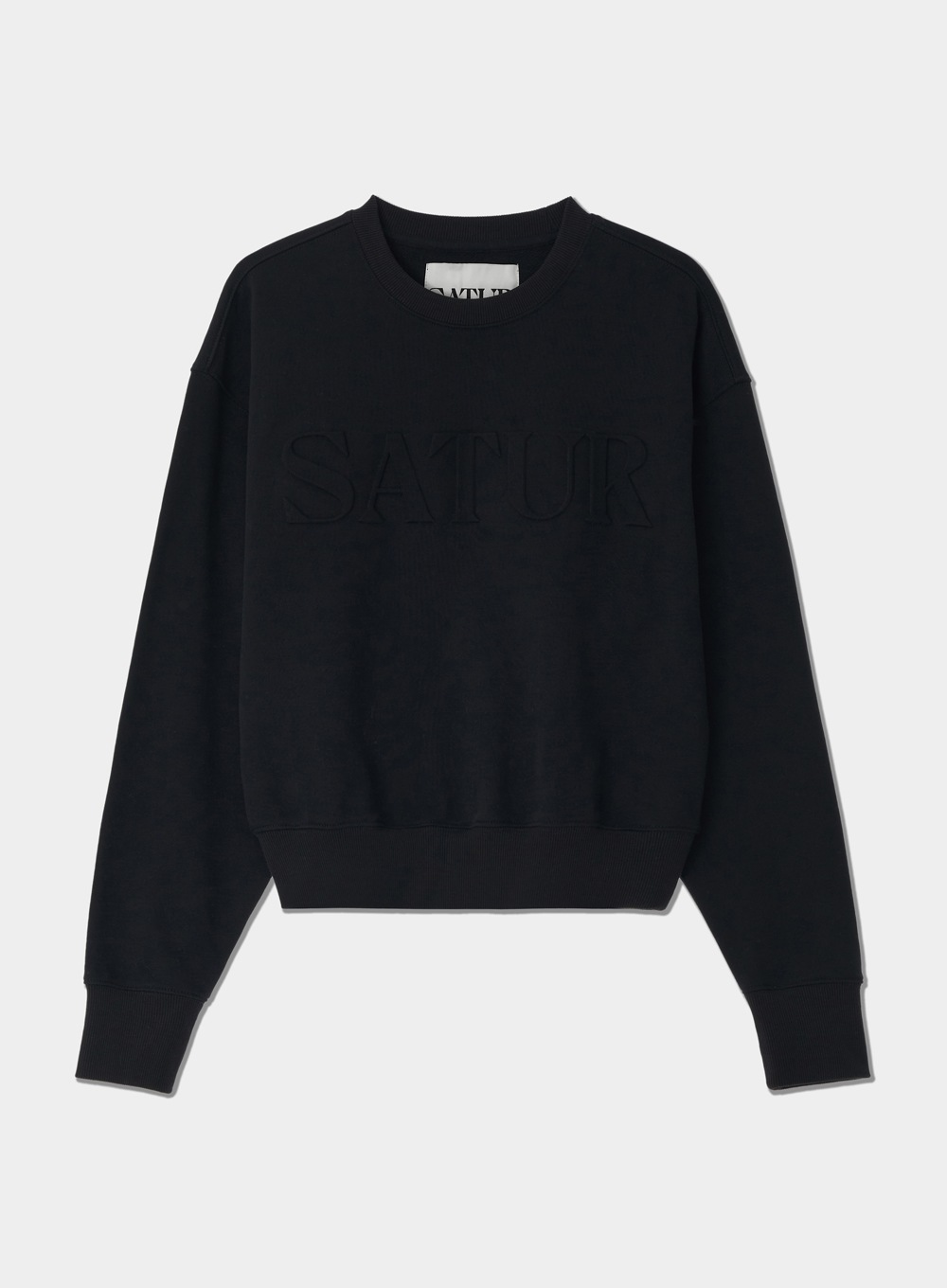 【SATUR】 CLASSY HEAVY COTTON CROP SWEATSHIRT : CLASSIC BLACK 【SATUR】 CLASSY HEAVY COTTON CROP SWEATSHIRT : CLASSIC BLACK
