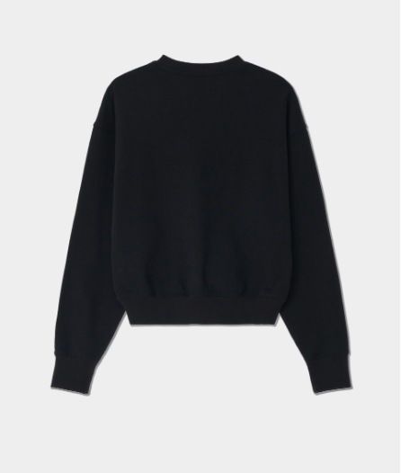 【SATUR】 CLASSY HEAVY COTTON CROP SWEATSHIRT : CLASSIC BLACK 【SATUR】 CLASSY HEAVY COTTON CROP SWEATSHIRT : CLASSIC BLACK