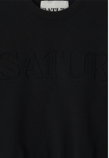 【SATUR】 CLASSY HEAVY COTTON CROP SWEATSHIRT : CLASSIC BLACK 【SATUR】 CLASSY HEAVY COTTON CROP SWEATSHIRT : CLASSIC BLACK
