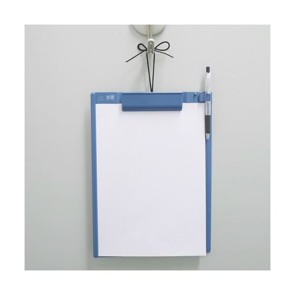 (まとめ) リヒトラブ 抗菌クリップボード A4タテ ブルー A-7940-8 1枚 (×20セット)