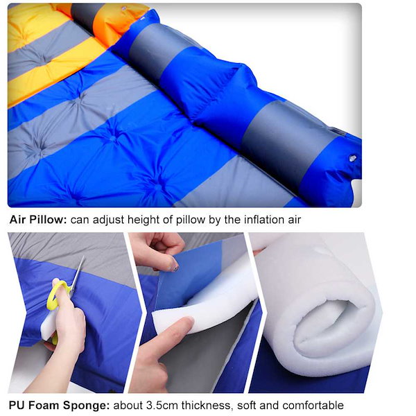 デザート u0026 キツネ 2 人の空気マットレス自己膨張テント睡眠マット添付エアー枕インフレータブルキャ