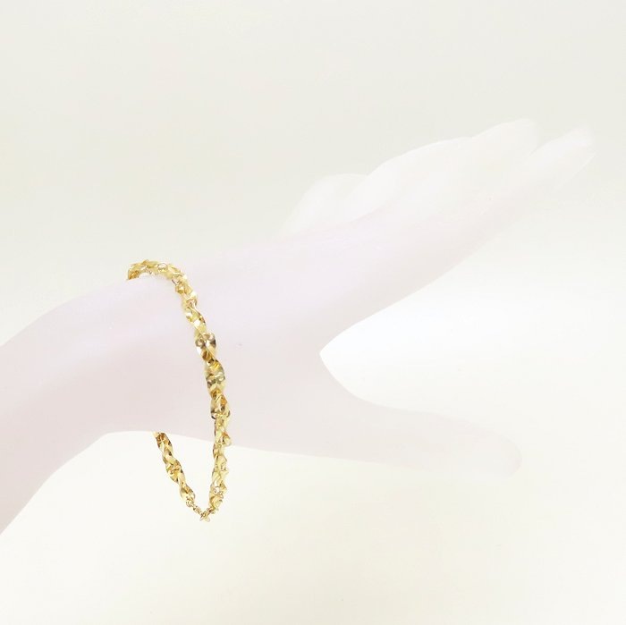 デザイン ブレスレット 18.5cm 2.8グラム K24YG イエローゴールド レディース/129156【中古】 デザイン ブレスレット 18.5cm 2.8グラム K24YG イエローゴールド レディース/129156【中古】