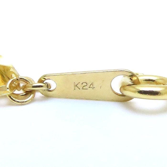 デザイン ブレスレット 18.5cm 2.8グラム K24YG イエローゴールド レディース/129156【中古】 デザイン ブレスレット 18.5cm 2.8グラム K24YG イエローゴールド レディース/129156【中古】