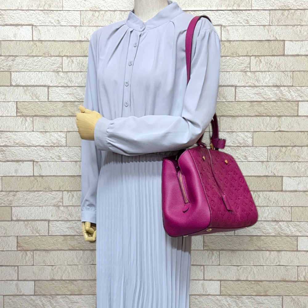 ルイヴィトン モンテーニュMM モノグラムアンプラント ショルダーバッグ モノグラムアンプラント M41196 ピンク LOUIS VUITTON 中古 ルイヴィトン モンテーニュMM モノグラムアンプラント ショルダーバッグ モノグラムアンプラント M41196 ピンク LOUIS VUITTON 中古