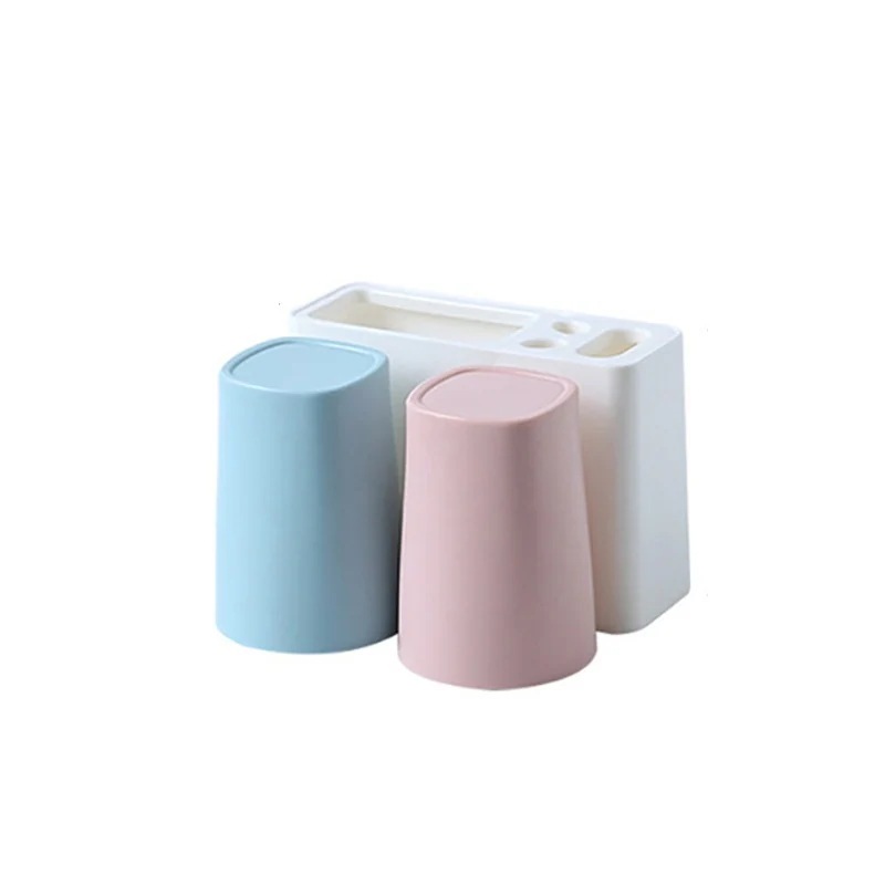 壁掛け式歯ブラシホルダー バスウォッシュセットには 2カップとセット 穴を開けずに簡単に取り付3