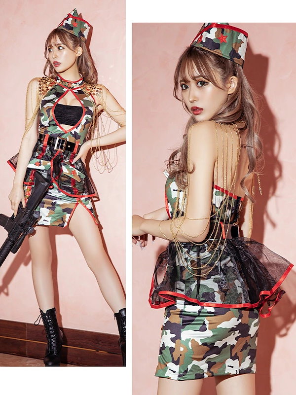 ミリタリー 制服 衣装 ハロウィン コスプレ セクシー プライベートファーストクラス 大人用コスチューム ミリタリー セクシーの通販