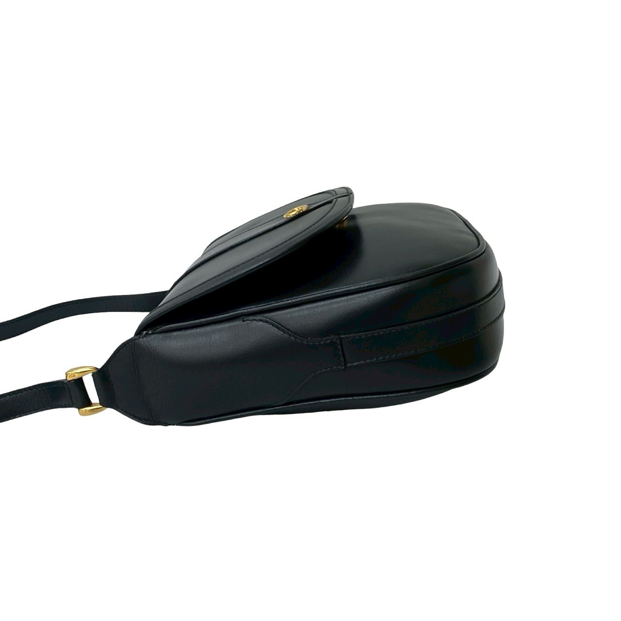 ヴィンテージ GG ロゴ 金具ショルダーバッグ レザー ブラック 19851