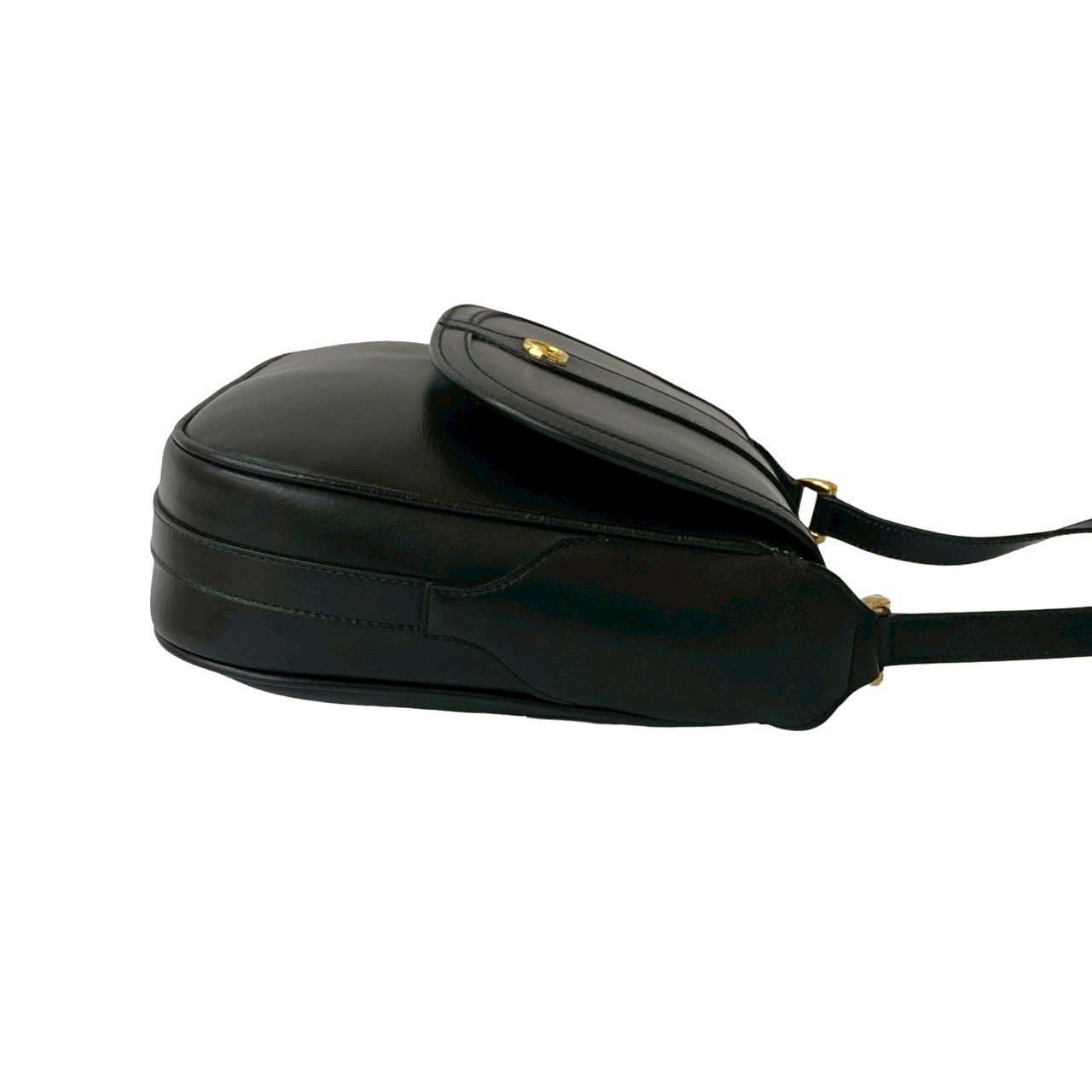 ヴィンテージ GG ロゴ 金具ショルダーバッグ レザー ブラック 19851