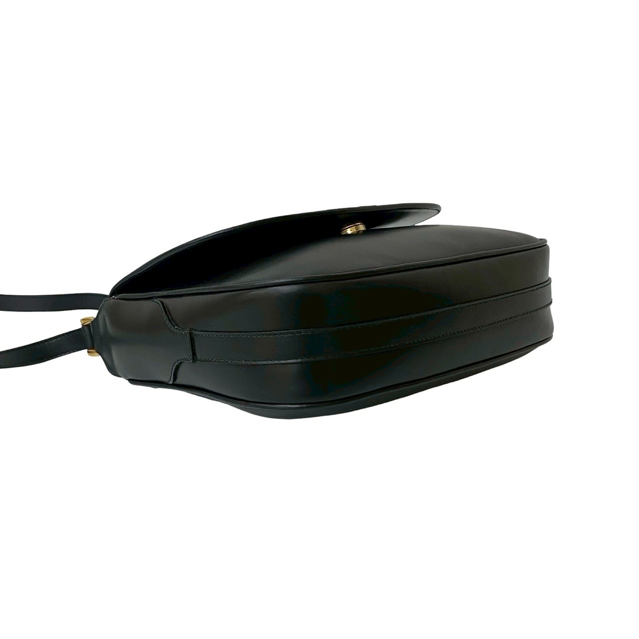 ヴィンテージ GG ロゴ 金具ショルダーバッグ レザー ブラック 19851