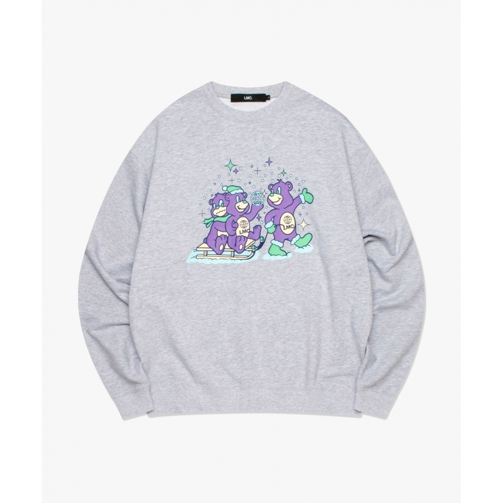 LMC SLEIGH RIDING BEARS スウェットシャツ ヘザーグレー LMC SLEIGH RIDING BEARS スウェットシャツ ヘザーグレー