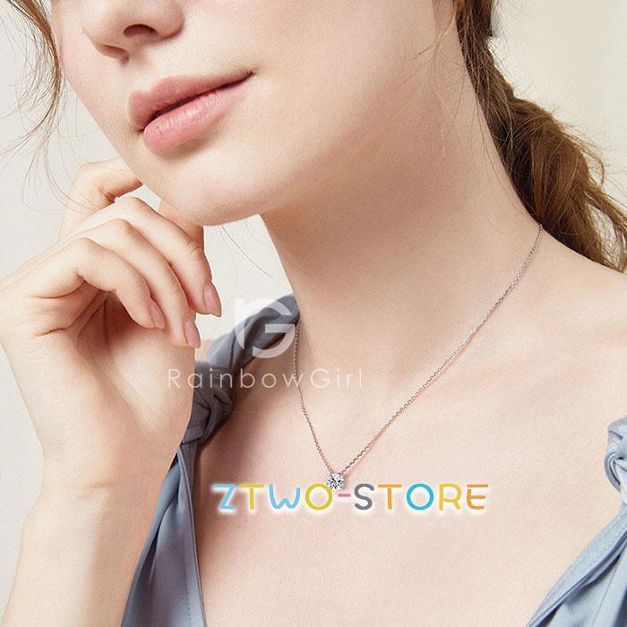 ネックレス レディース 1.0ct 一粒 CZダイヤ 1カラット シンプル 彼女 嫁 母 女性 誕生日プレゼント 20代30代40代50代 母の日ギフト