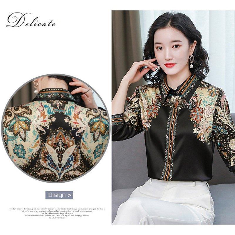 ブラウス レディース きれいめ 40代 春夏秋新作 オシャレシフォンブラウス 花柄シャツ パフスリーブ 長袖トップス 大人 通勤OL ゆったり シャツ30代 50代 バレンタイン 2023 プレゼント