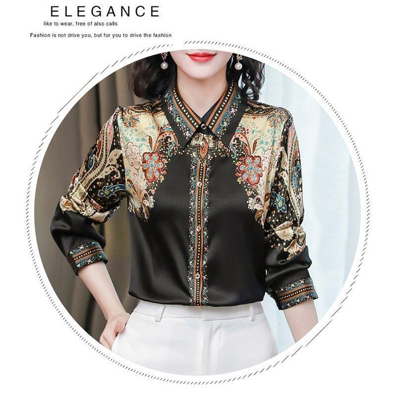 ブラウス レディース きれいめ 40代 春夏秋新作 オシャレシフォンブラウス 花柄シャツ パフスリーブ 長袖トップス 大人 通勤OL ゆったり シャツ30代 50代 バレンタイン 2023 プレゼント