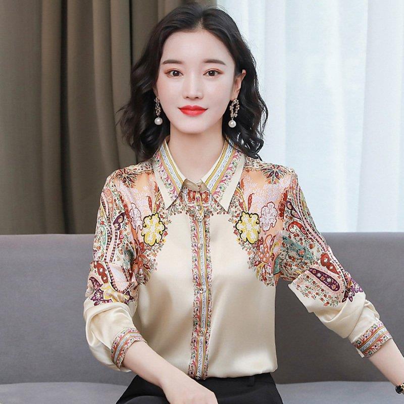 ブラウス レディース きれいめ 40代 春夏秋新作 オシャレシフォンブラウス 花柄シャツ パフスリーブ 長袖トップス 大人 通勤OL ゆったり シャツ30代 50代 バレンタイン 2023 プレゼント