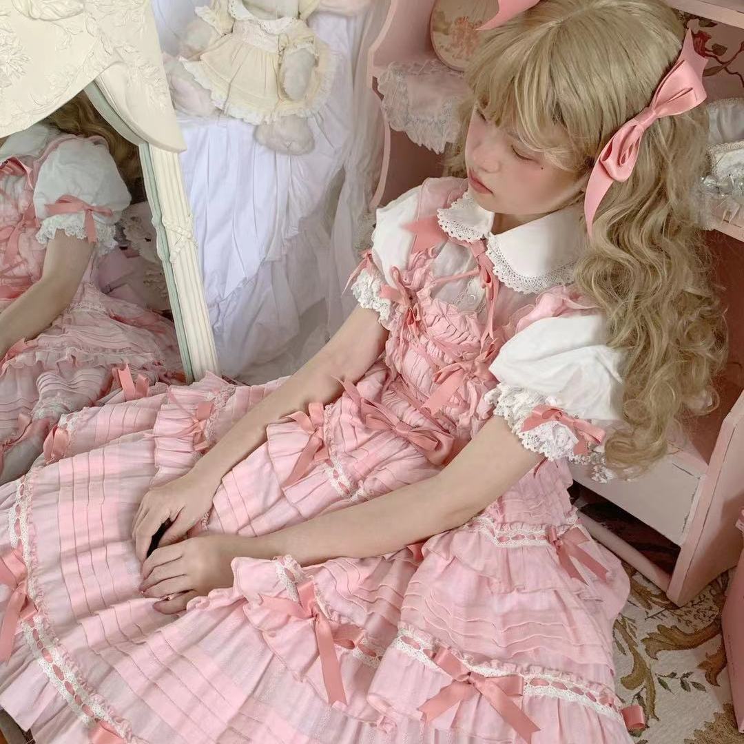 Lolitaオリジナルスカート撞色プリンセススカートワンピース二次元文化祭メイド服 Lolitaオリジナルスカート撞色プリンセススカートワンピース二次元文化祭メイド服