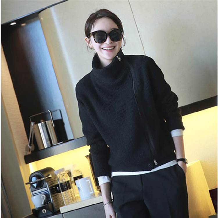 トップス セーター 袖あり 長袖 ハイネック タートルネック ファスナー 2way 3way ニット かわいい 大人可愛い きれいめ シンプル カジュアル 大人 上品 おしゃれ かっこいい 大人女子