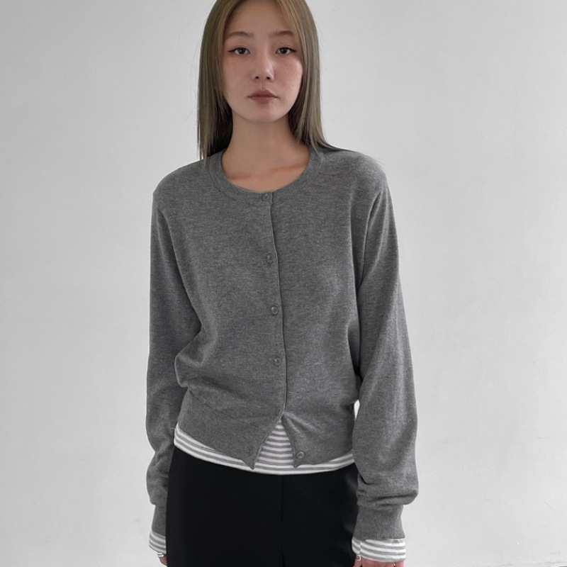 ブラックアップ [アーリーニット 10% /MADE] ソフトラウンドニットカーディガン