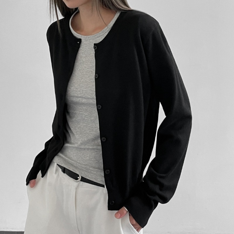 ブラックアップ [アーリーニット 10% /MADE] ソフトラウンドニットカーディガン