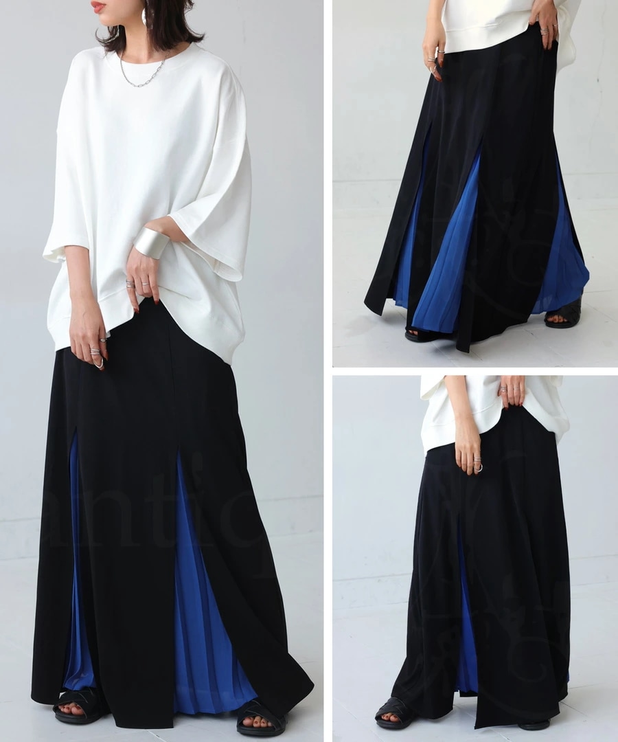 プリーツレイヤードスカート スカート レディース ・再再販メール便不可【248B】 プリーツレイヤードスカート スカート レディース ・再再販メール便不可【248B】