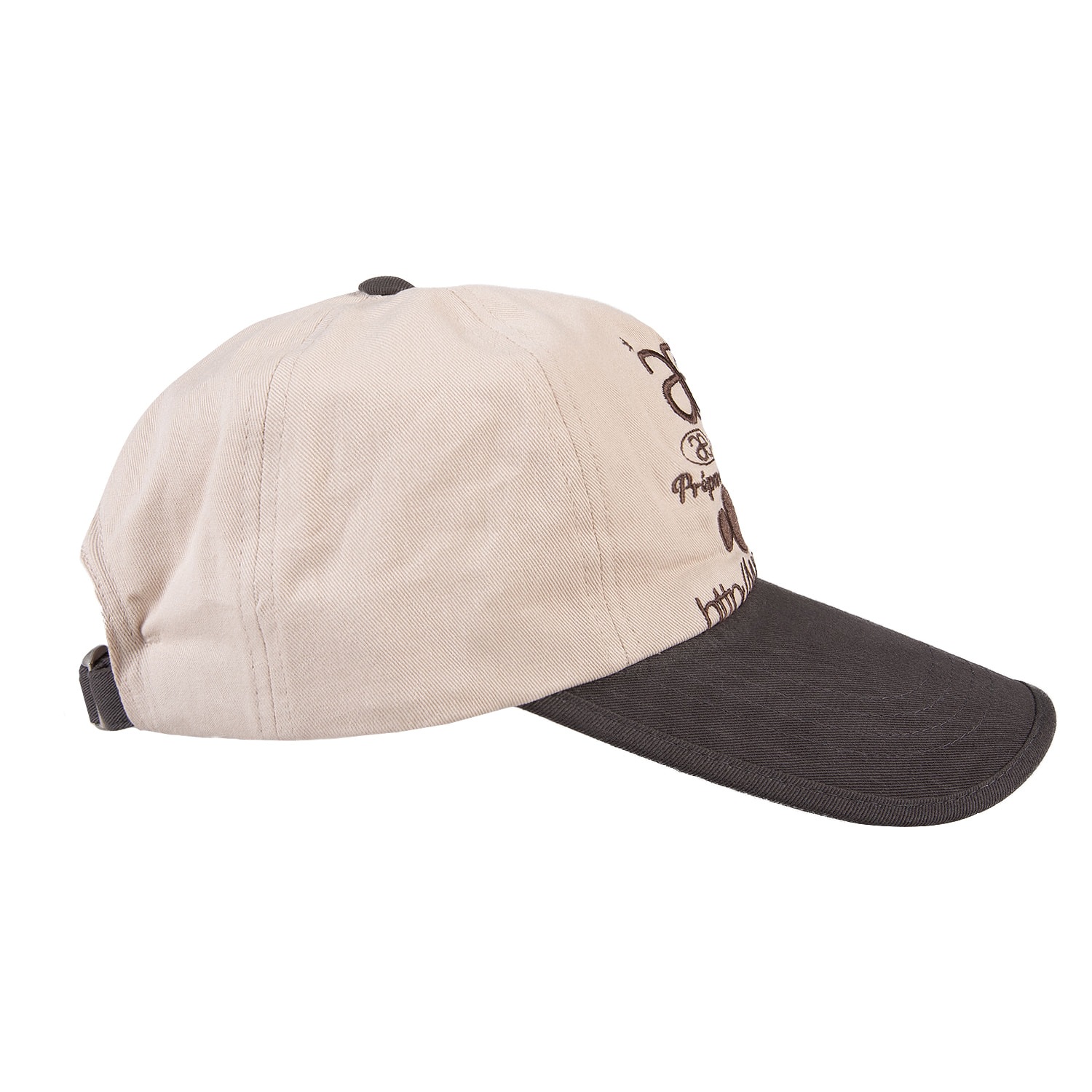 【aeae】 WEB LOGO 5PANNEL CAP : CHARCOAL/MOCA