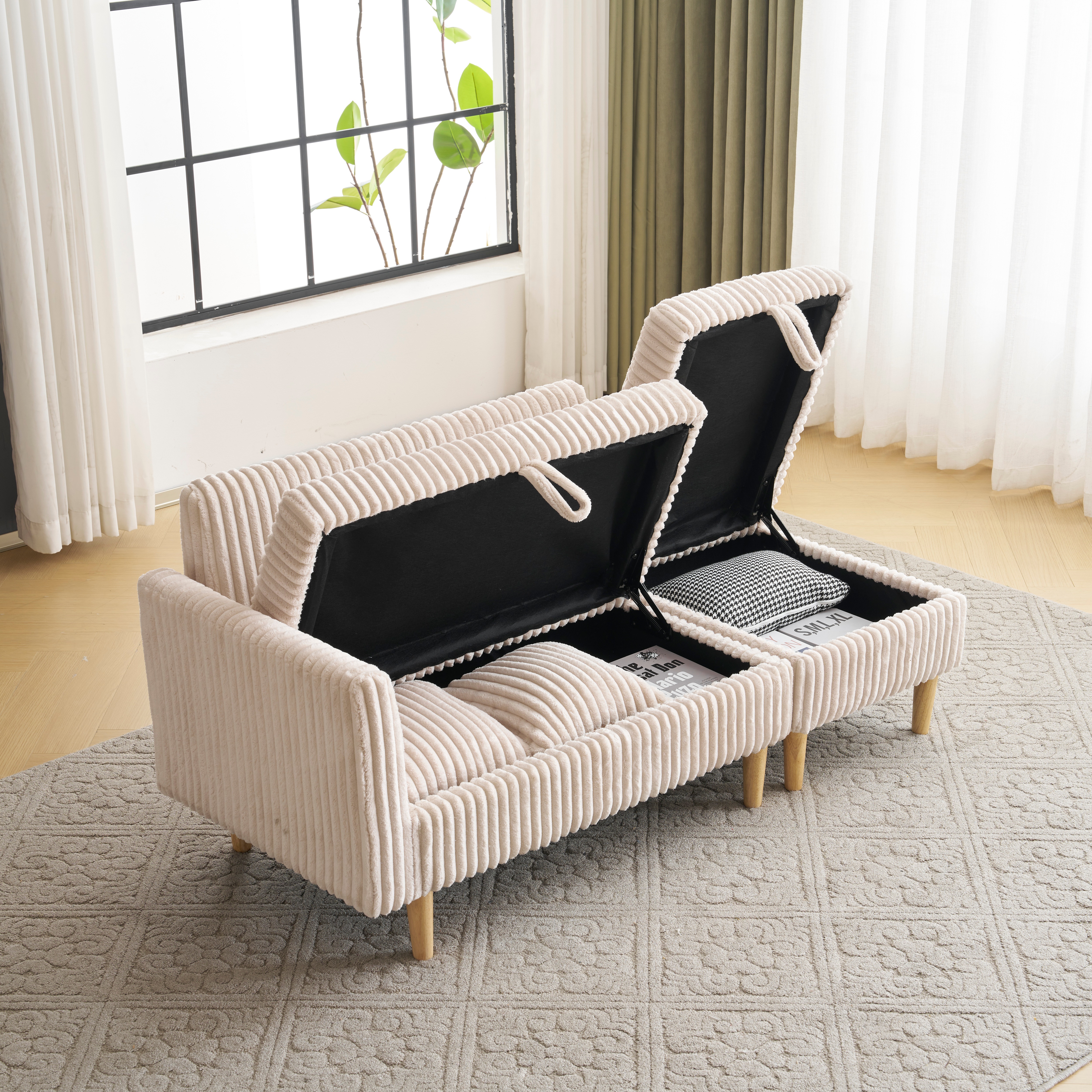 【保証付き】ソファカチン ソファー ソファーベッド 収納付き 3P 3人掛けソファ オードマン付き ふわふわ 可愛い外観 組み合わせソファ 肌にやさしい 冬用