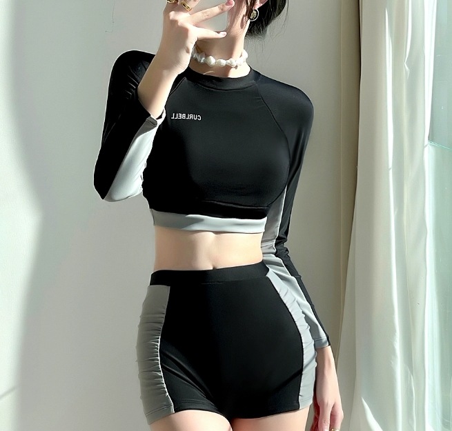 水着 スイムウエア レディース セパレート トップス 長袖 ショート丈 ショートパンツ かわいい 大人可愛い きれいめ シンプル カジュアル 大人 上品 おしゃれ かっこいい 大人女子 こなれ感