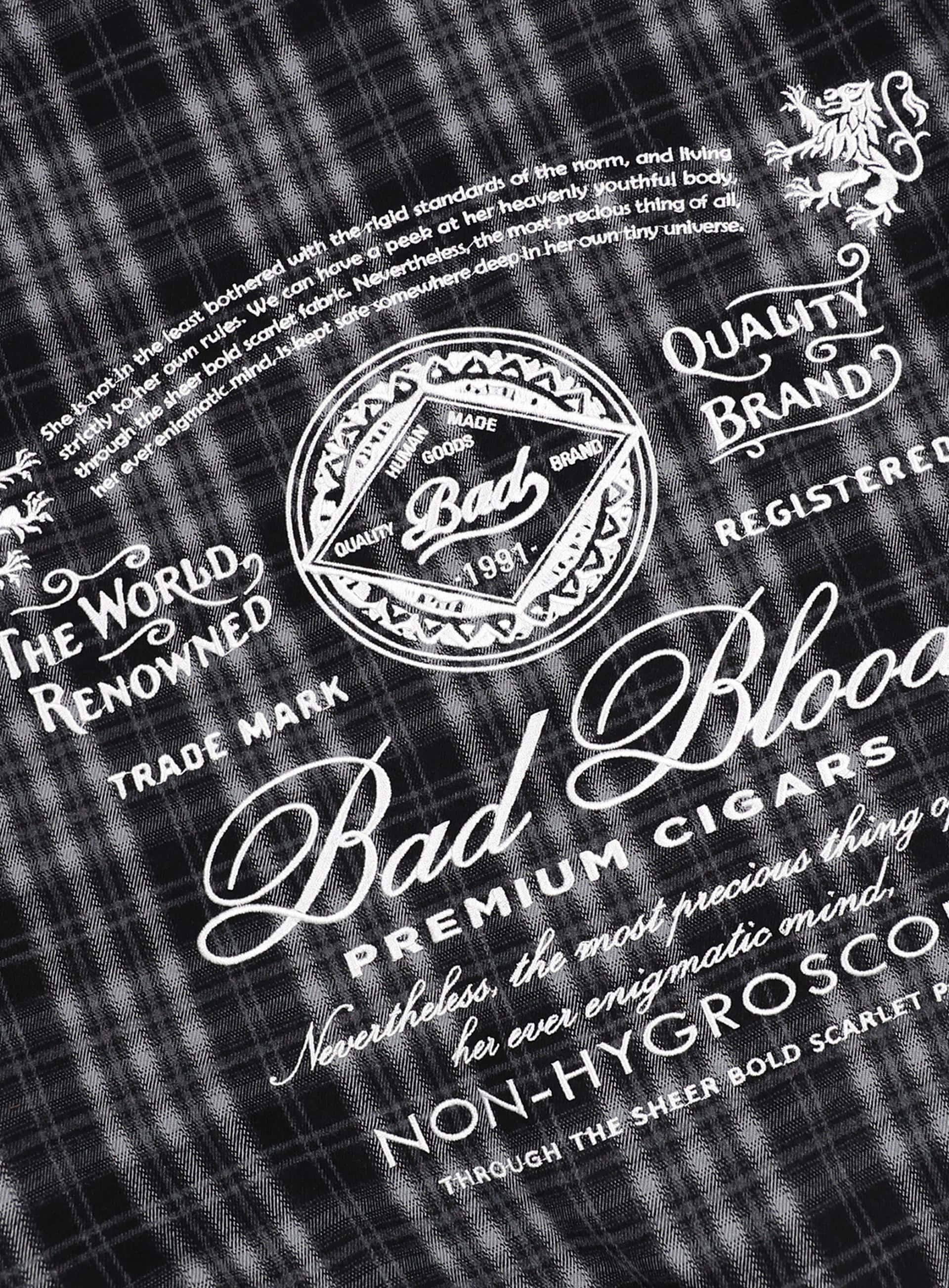 【BADBLOOD】 CLASSIC CHECK HOODED ZIP-UP : BLACK