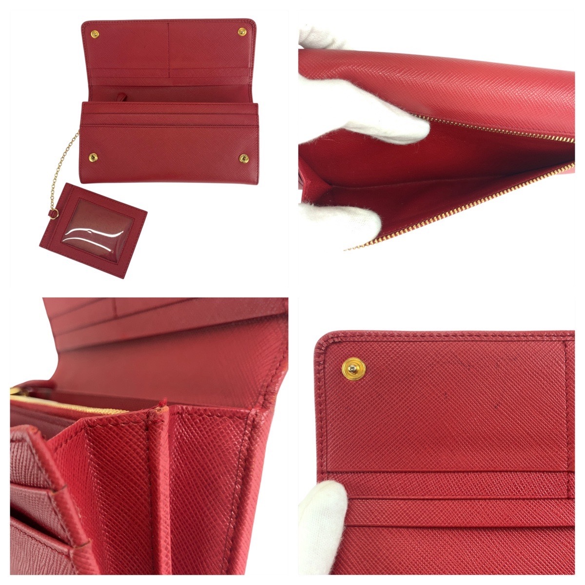 美品 サフィアーノ ロゴ パスケース付き レッド ゴールド金具 レザー 長財布 ロングウォレット レディース 504466 美品 サフィアーノ ロゴ パスケース付き レッド ゴールド金具 レザー 長財布 ロングウォレット レディース 504466