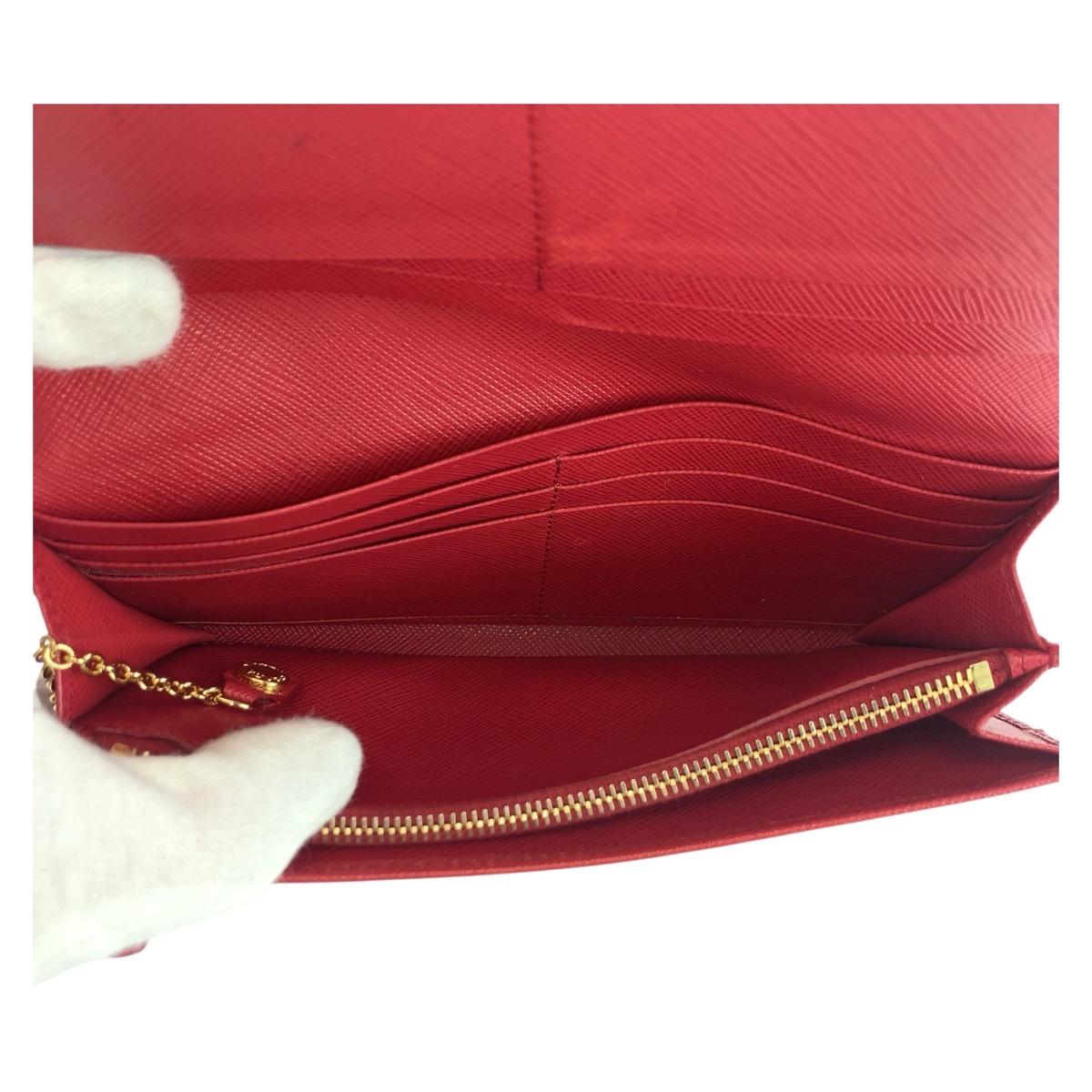 美品 サフィアーノ ロゴ パスケース付き レッド ゴールド金具 レザー 長財布 ロングウォレット レディース 504466 美品 サフィアーノ ロゴ パスケース付き レッド ゴールド金具 レザー 長財布 ロングウォレット レディース 504466