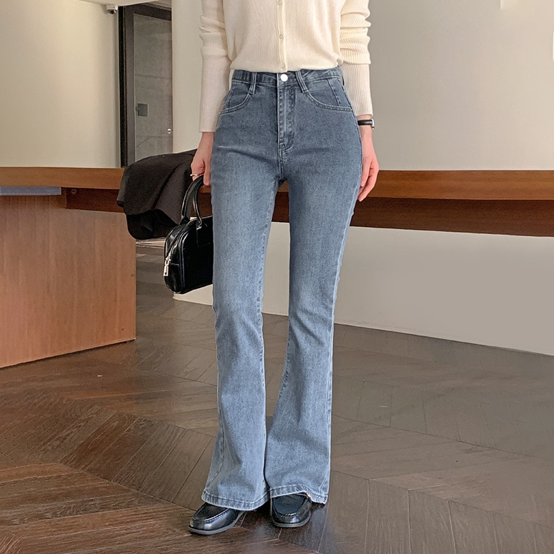 [tje0497]韓国韓国ファッションブーツカットパンツ