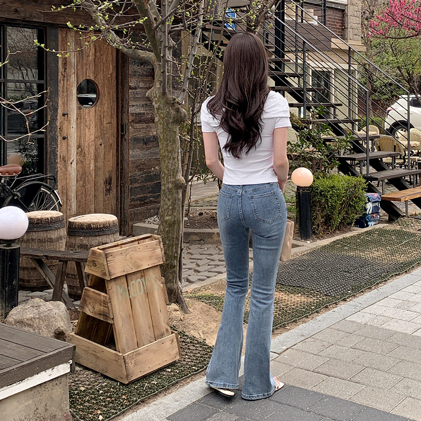 [tje0497]韓国韓国ファッションブーツカットパンツ