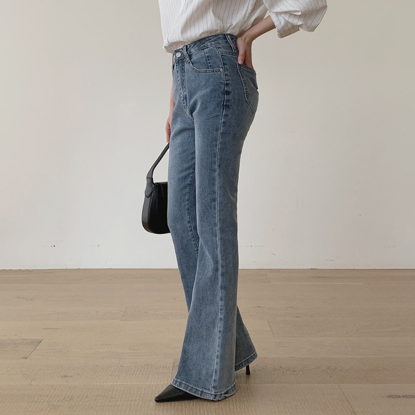 [tje0497]韓国韓国ファッションブーツカットパンツ