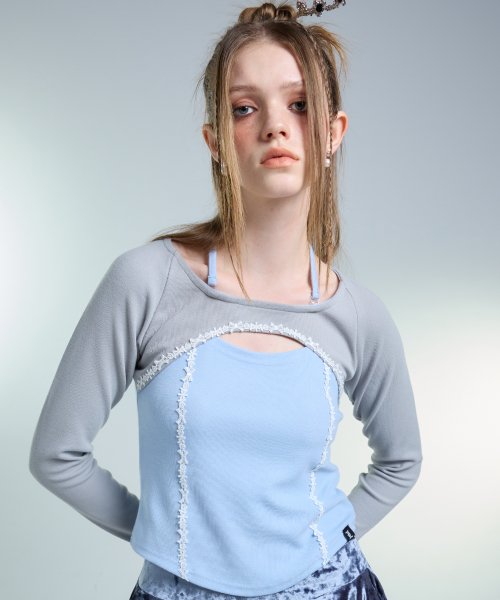 AM LACE TEE 2色 新商品 韓国ファッション 韓国人気 女性服