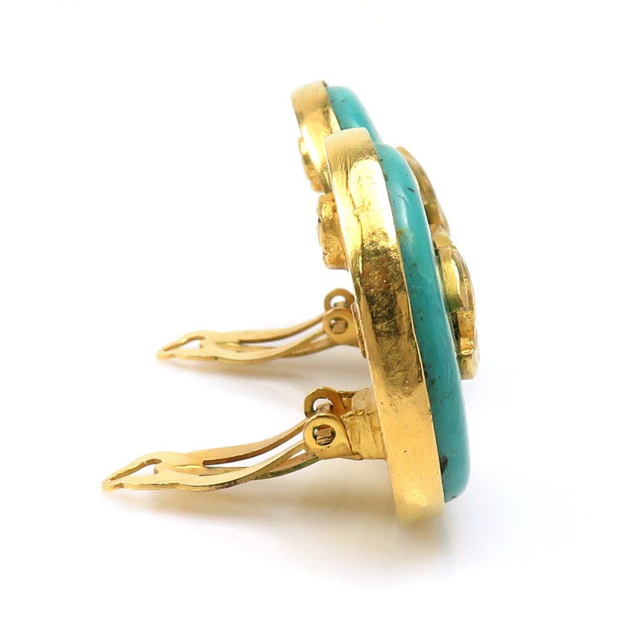 シャネル CHANEL イヤリング ココマーク メタル/ストーン ゴールド/ターコイズブルー レディース e60804i シャネル CHANEL イヤリング ココマーク メタル/ストーン ゴールド/ターコイズブルー レディース e60804i