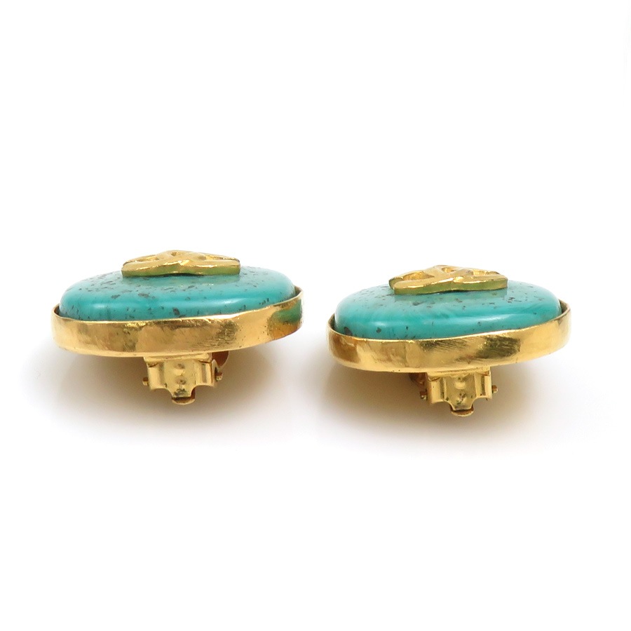 シャネル CHANEL イヤリング ココマーク メタル/ストーン ゴールド/ターコイズブルー レディース e60804i シャネル CHANEL イヤリング ココマーク メタル/ストーン ゴールド/ターコイズブルー レディース e60804i