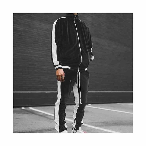 LA TERRITORY ロサンゼルステリトリー ベロアセットアップ XL 黒白 - e-life-sp.co.jp