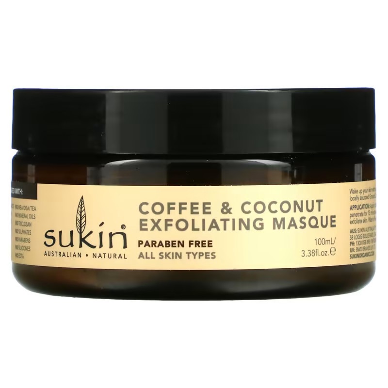 Sukin, コーヒー＆ココナッツ エクスフォリエイティング マスク3.38 fl oz (100 ml)