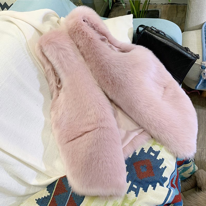 【急速出荷!】2025福袋フェイクファーベストレディースベスト大きいサイズ体型カバー ファーポッケ付きおしゃれ防寒カジュア