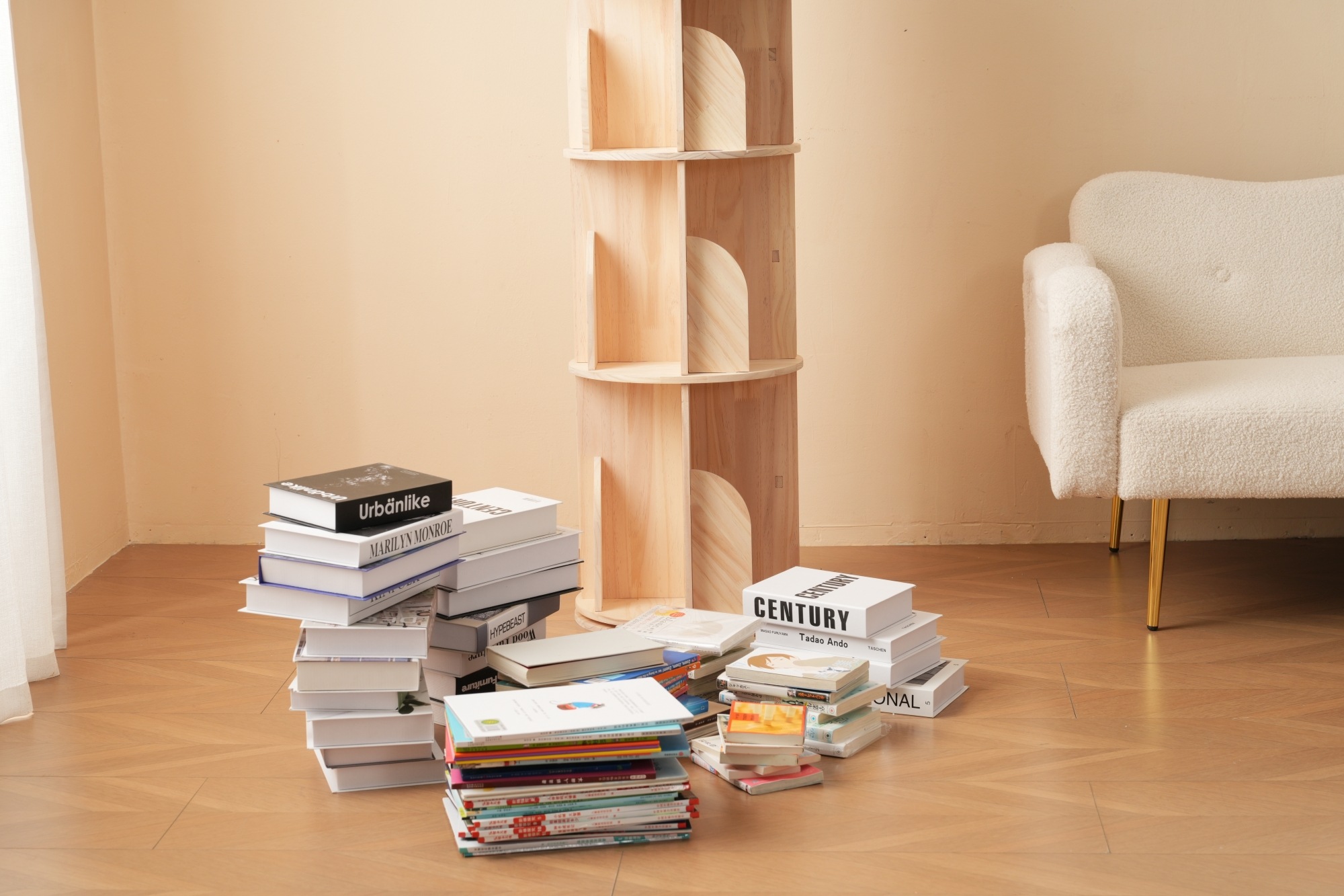 【4段-回転盤-マルチ高さ】無垢材 回転式本棚 飾り棚 絵本棚 360回転本棚 コミック収納棚 本棚 大容量 回転ラック 組立簡単 省スペース 収納ラック 2段3段4段5段GG7082 NaturG 【4段-回転盤-マルチ高さ】無垢材 回転式本棚 飾り棚 絵本棚 360回転本棚 コミック収納棚 本棚 大容量 回転ラック 組立簡単 省スペース 収納ラック 2段3段4段5段GG7082 NaturG