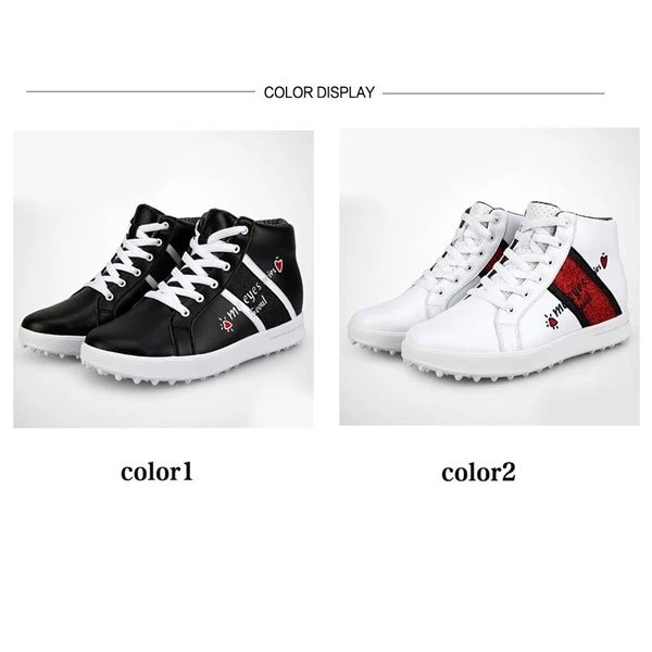 ゴルフシューズ レディース ハイカット PU カジュアル スパイクレス 軽量 スポーツ 防水 通気 ゴルフシューズ レディース ハイカット PU カジュアル スパイクレス 軽量 スポーツ 防水 通気