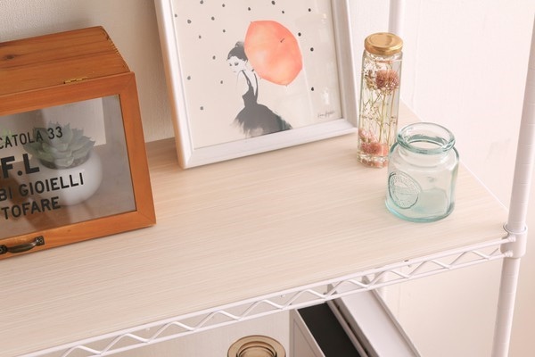 アイリスオーヤマ CMM-55073Bホワイト カラーメタルラック ウッドボード付き(ホワイト)3段 CMM55073Bホワイト