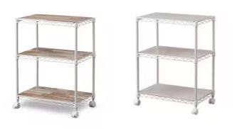 アイリスオーヤマ CMM-55073Bホワイト カラーメタルラック ウッドボード付き(ホワイト)3段 CMM55073Bホワイト