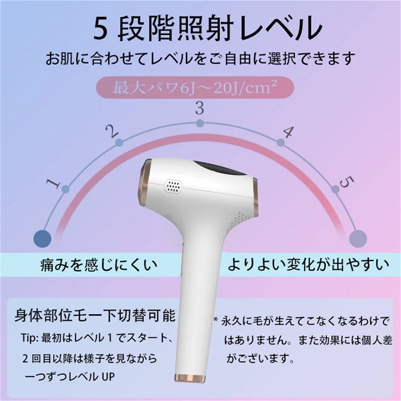 脱毛器 冷感脱毛 5段階調節 99万発 男女兼用 脱毛器 家庭用脱毛 脱毛機